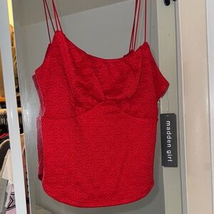 NWT Vibrant Red Spaghetti Strap Top